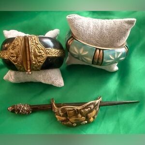 Bone & brass hair and bracelets kit